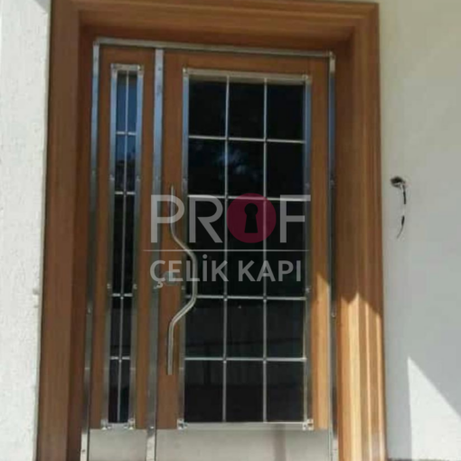 Ferforje Cam Ahşap Apartman Giriş Kapısı PRF805