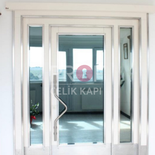 Camlı Beyaz Apartman Giriş Kapısı PRF882