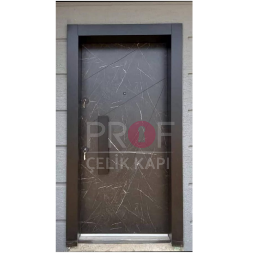 Mermer Desen Kahverengi Daire Kapısı PRF506