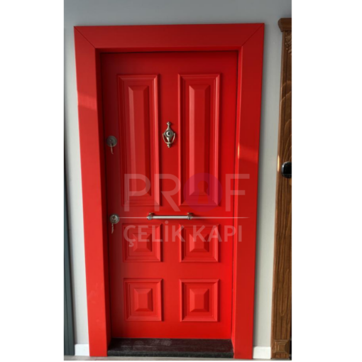 Kabartmalı Tokmaklı Kırmızı Daire Kapısı PRF602