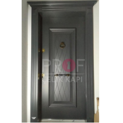 Desenli Antrasit Daire Kapısı PRF608