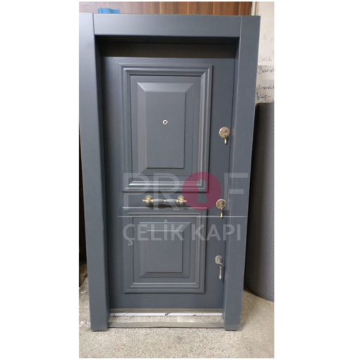 Kabartma Desen Gri Daire Kapısı PRF517