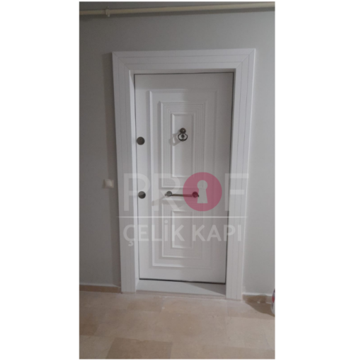 Kabartmalı Beyaz Daire Kapısı PRF520