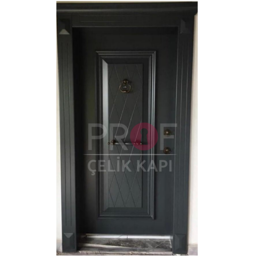 Kabartmalı Desenli Antrasit Daire Kapısı PRF524