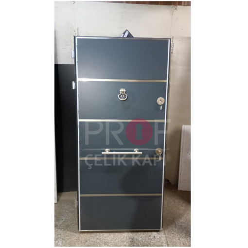 Metal Detaylı Antrasit Daire Kapısı PRF530