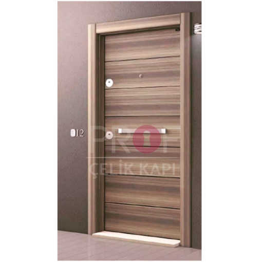 Ahşap Desanlı Krem Daire Kapısı PRF552