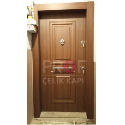 Kulplu Kabartmalı Ahşap Daire Kapısı PRF566