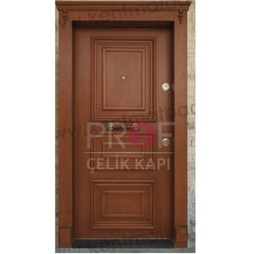 Kabartmalı Ahşap Daire Kapısı PRF576