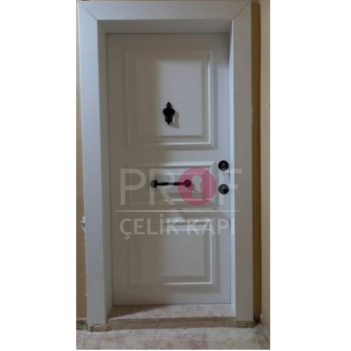 Modern Kabartmalı Beyaz Daire Kapısı PRF578