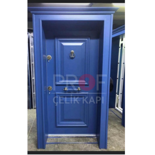 Kabartmalı Mavi Çelik Daire Kapısı PRF582