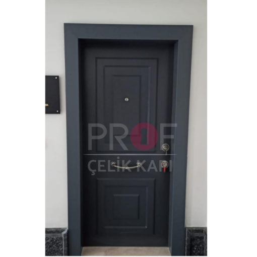 Kabartmalı Koyu Gri Daire Kapısı PRF583