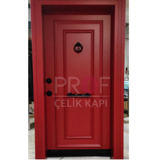 Kabartmalı Koyu Kırmızı Daire Kapısı PRF595