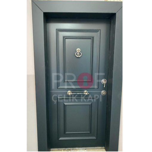 Kabartmalı Koyu Gri Daire Kapısı PRF597