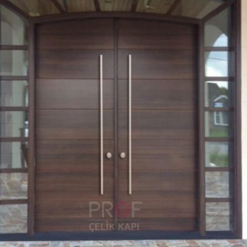 Cam Çerçeve Ahşap Villa Kapısı PRF038