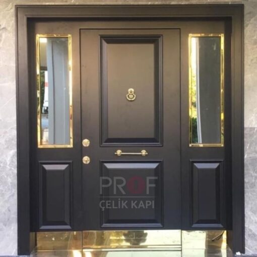 Gold Detay Siyah Villa Kapısı PRF097