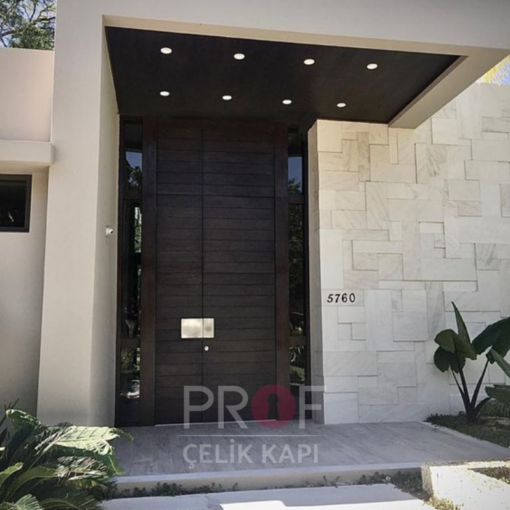 Siyah Sade Kulp Detay Villa Kapısı PRF258