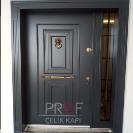 Kulp Detay Antrasit Villa Kapısı PRF286