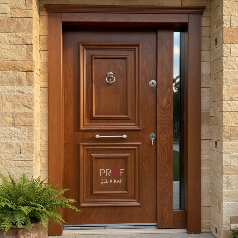 Hatay Samandağ su kontrası ağaç kaplama villa kapısı klasik tasarım